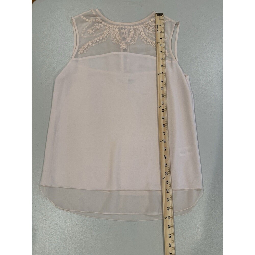 Cooper & Ella Top Womens Medium Light Pink Floral Embroidered Coquette Work Twee - Picture 4 of 5
